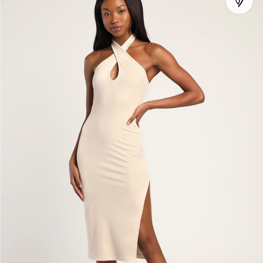 Ribbed midi dress - Picture 1 of 3